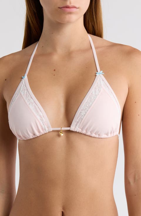 Annalise Lace Trim Triangle Bikini Top