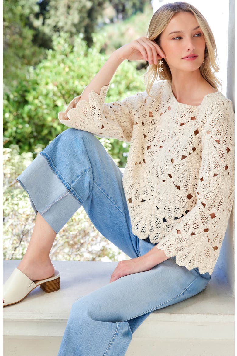 Cuffed Crop Jeans, Alternate, color, DENIM