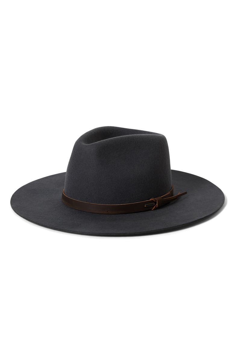 Brixton Hawkins Wool Cowboy Hat, Main, color, Asphalt/ Brown