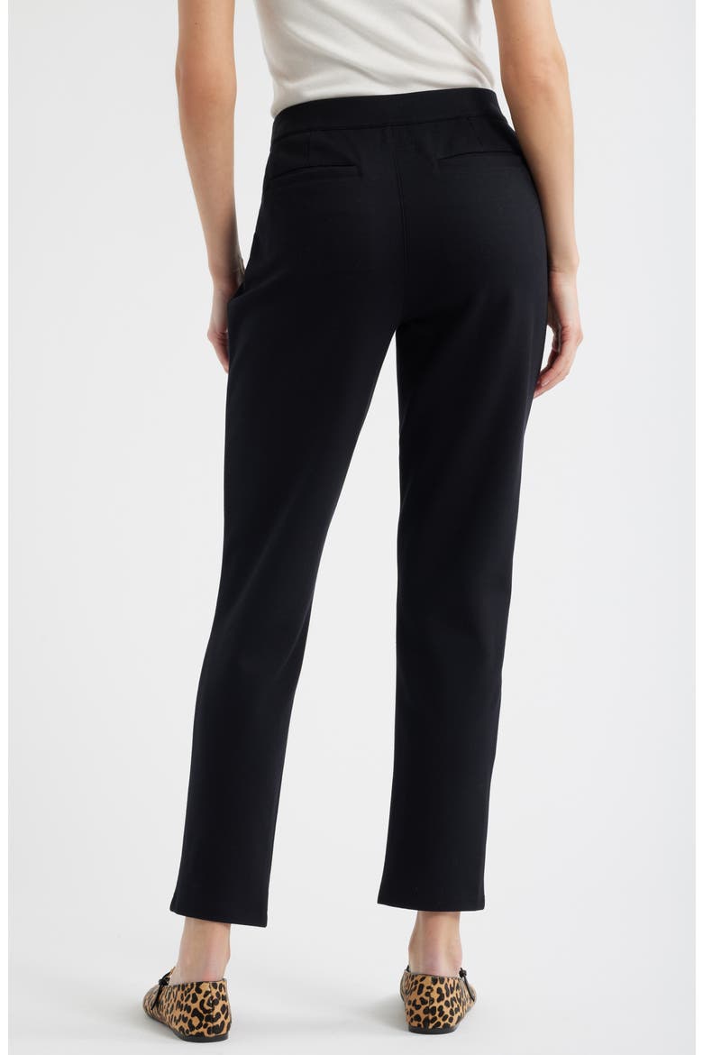 Pull-On Stretch Ponte Skinny Ankle Pants, Alternate, color, BLACK
