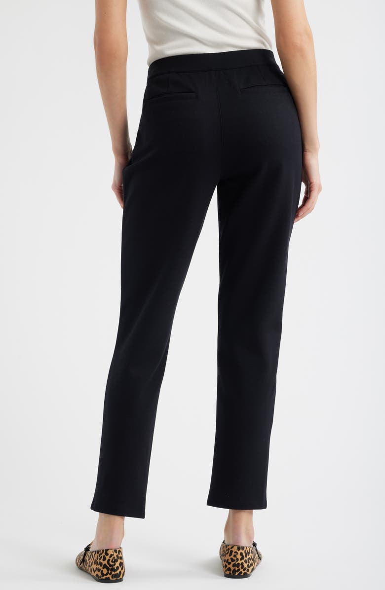 Caslon<sup>®</sup> Pull-On Stretch Ponte Skinny Ankle Pants, Alternate, color, Black