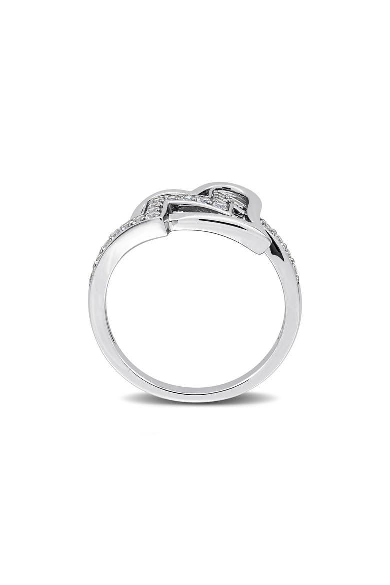 Sterling Silver Created White Sapphire Double Heart Ring, Alternate, color, SILVER