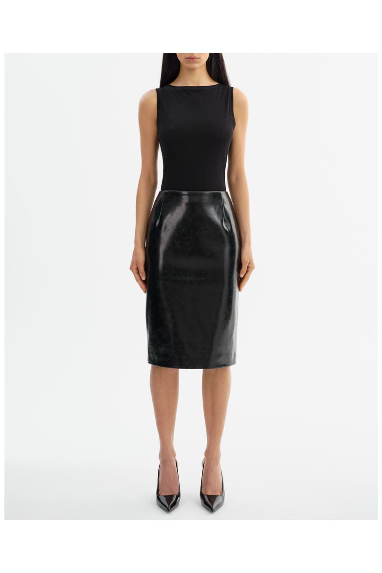Georgia | Faux Leather Pencil Skirt, Alternate, color, Black