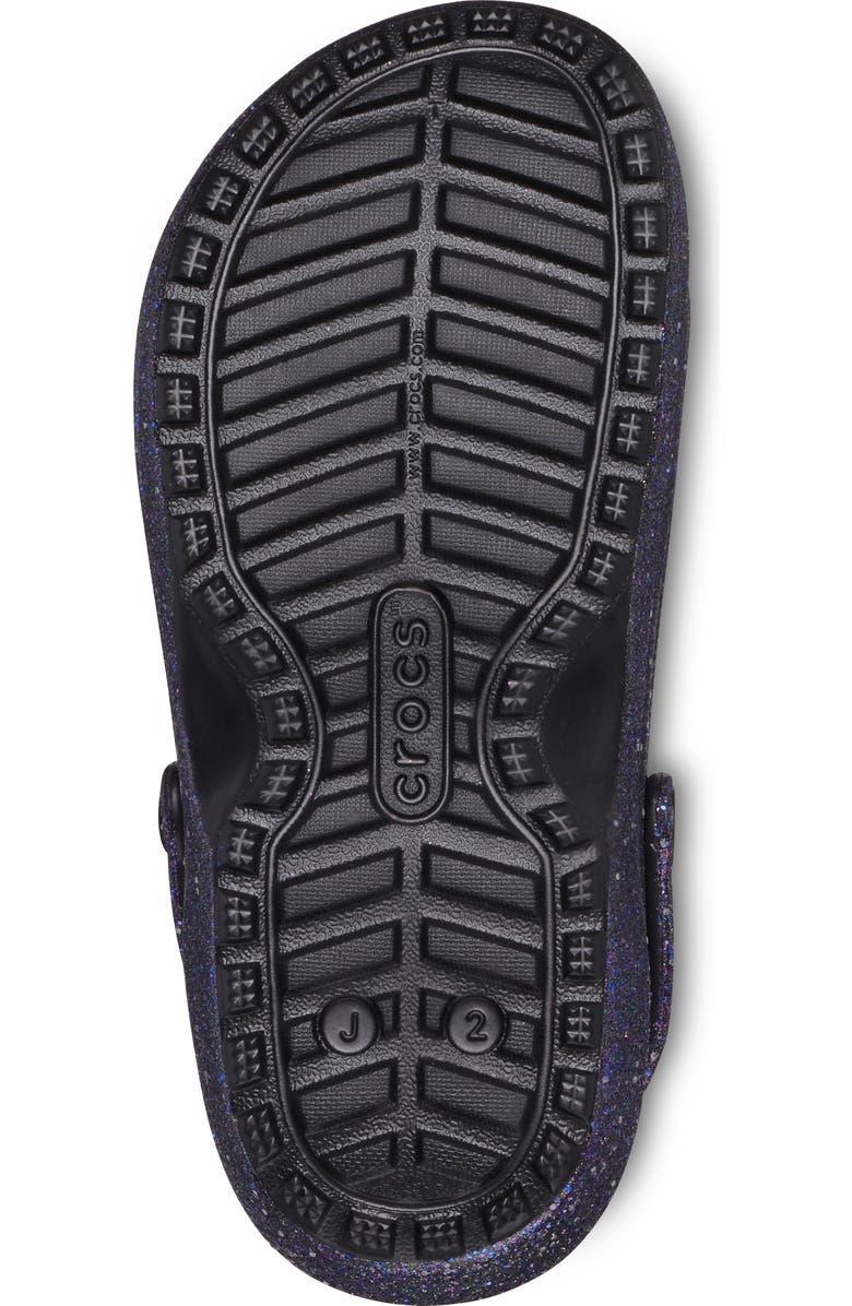 CROCS Kids' Classic Lined Space Glitter Clog, Alternate, color, Black/ Multi