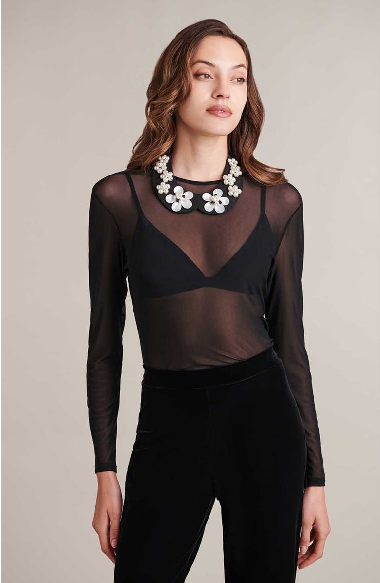 Anne Fontaine Fabric Collar, Alternate, color, Black/White