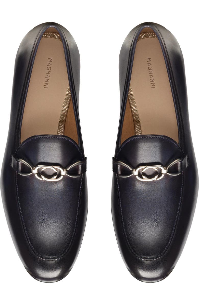 Magnanni Mina Chain Bit Loafer, Alternate, color, Navy