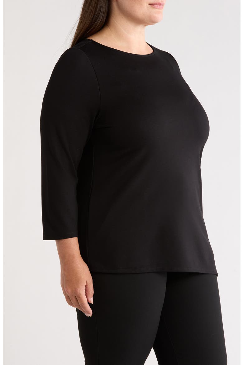 Asymmetric Button Hem Top, Alternate, color, ANNE BLACK