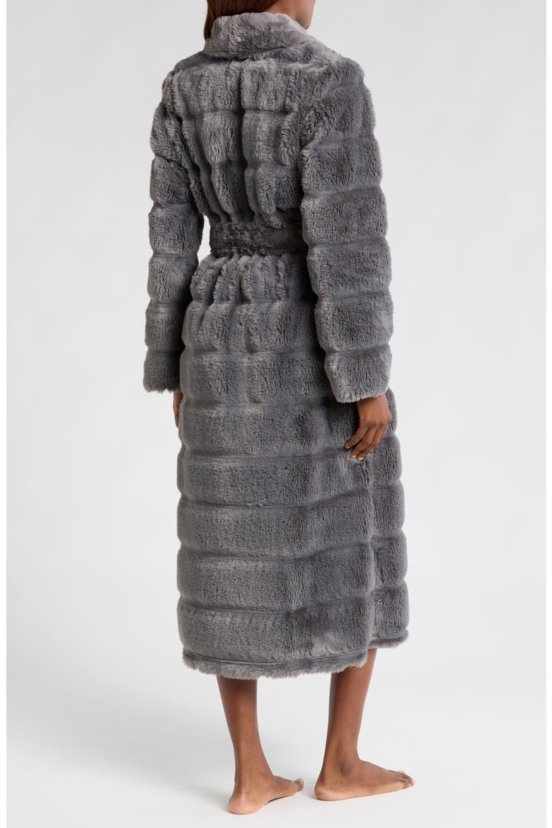 Rib Faux Fur Robe, Alternate, color, GREY PEARL