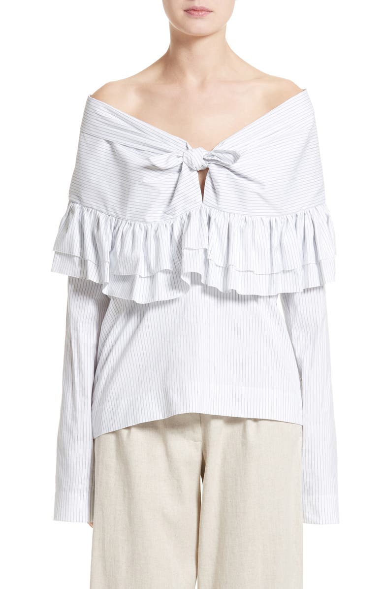 Isa Arfen Ruffle Knot Top, Main, color, 