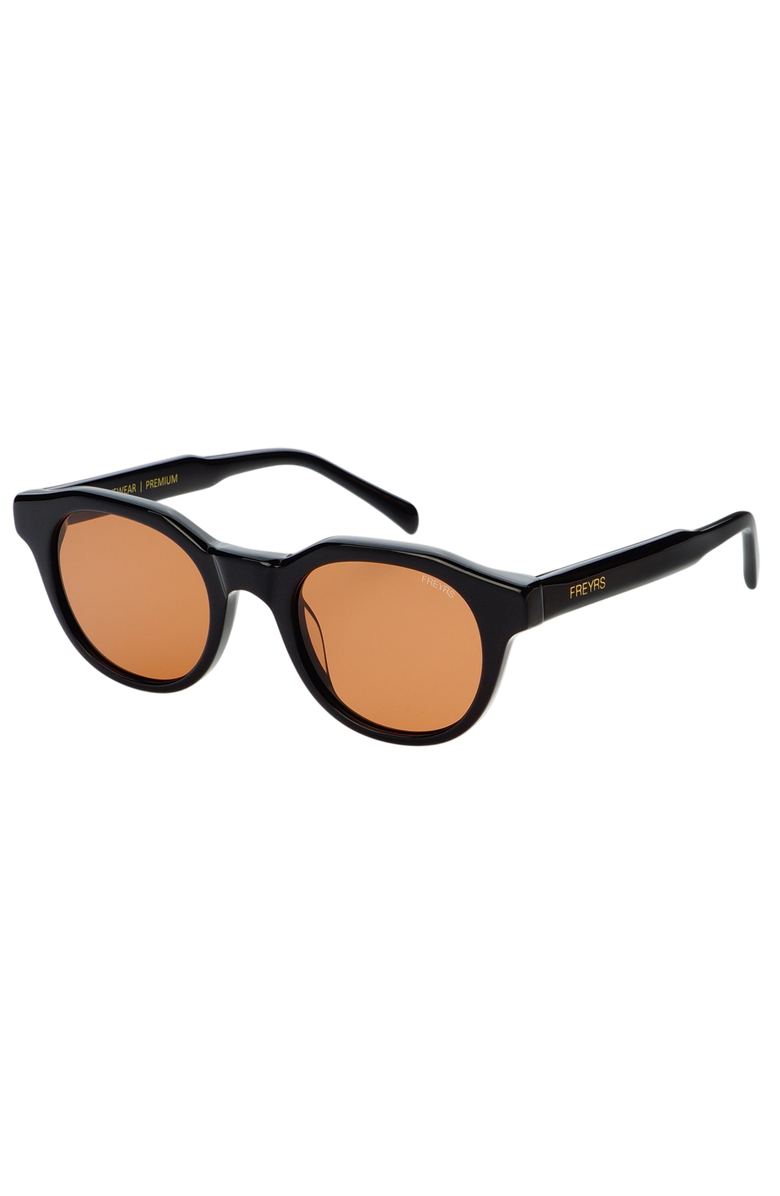 FREYRS Eyewear Cameron Round Sunglasses, Alternate, color, Black / Brown