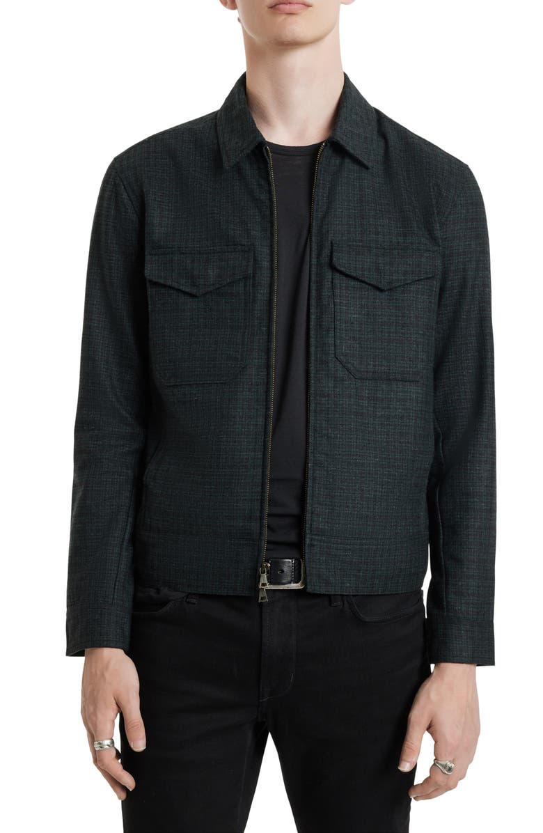 John Varvatos Irving Zip-Up Wool Blend Jacket, Main, color, 