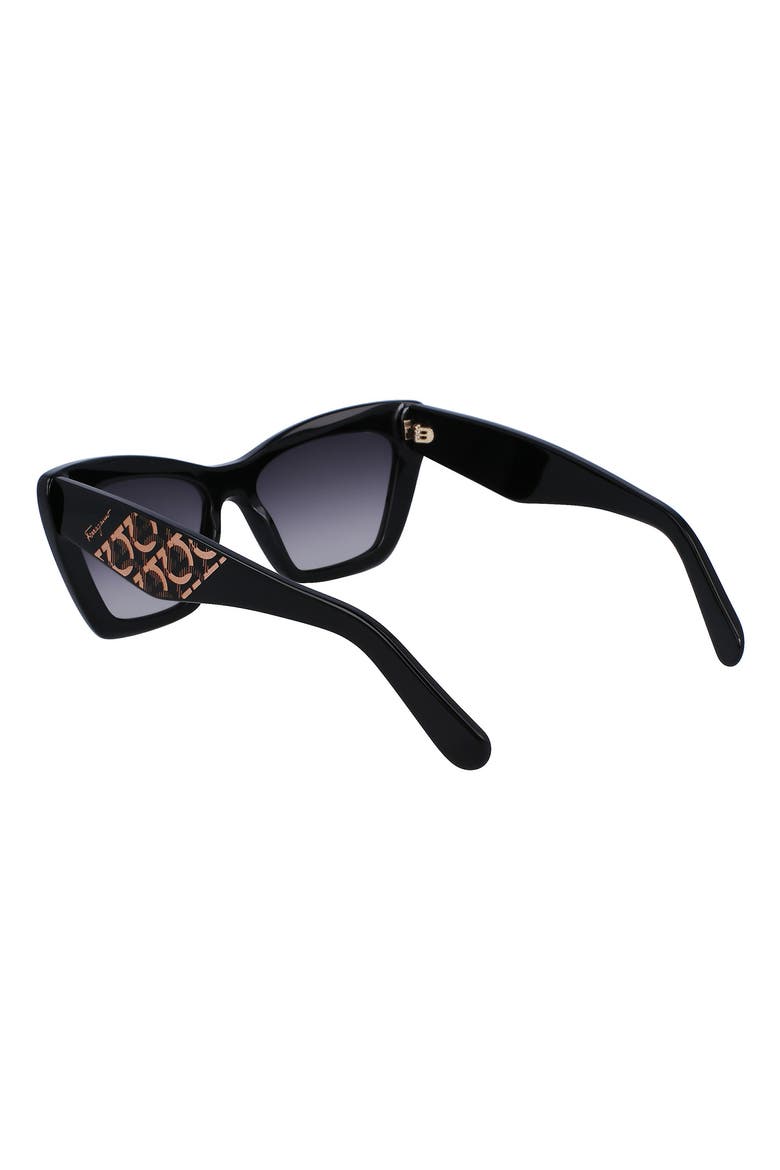 55mm Gradient Rectangular Sunglasses, Alternate, color, BLACK