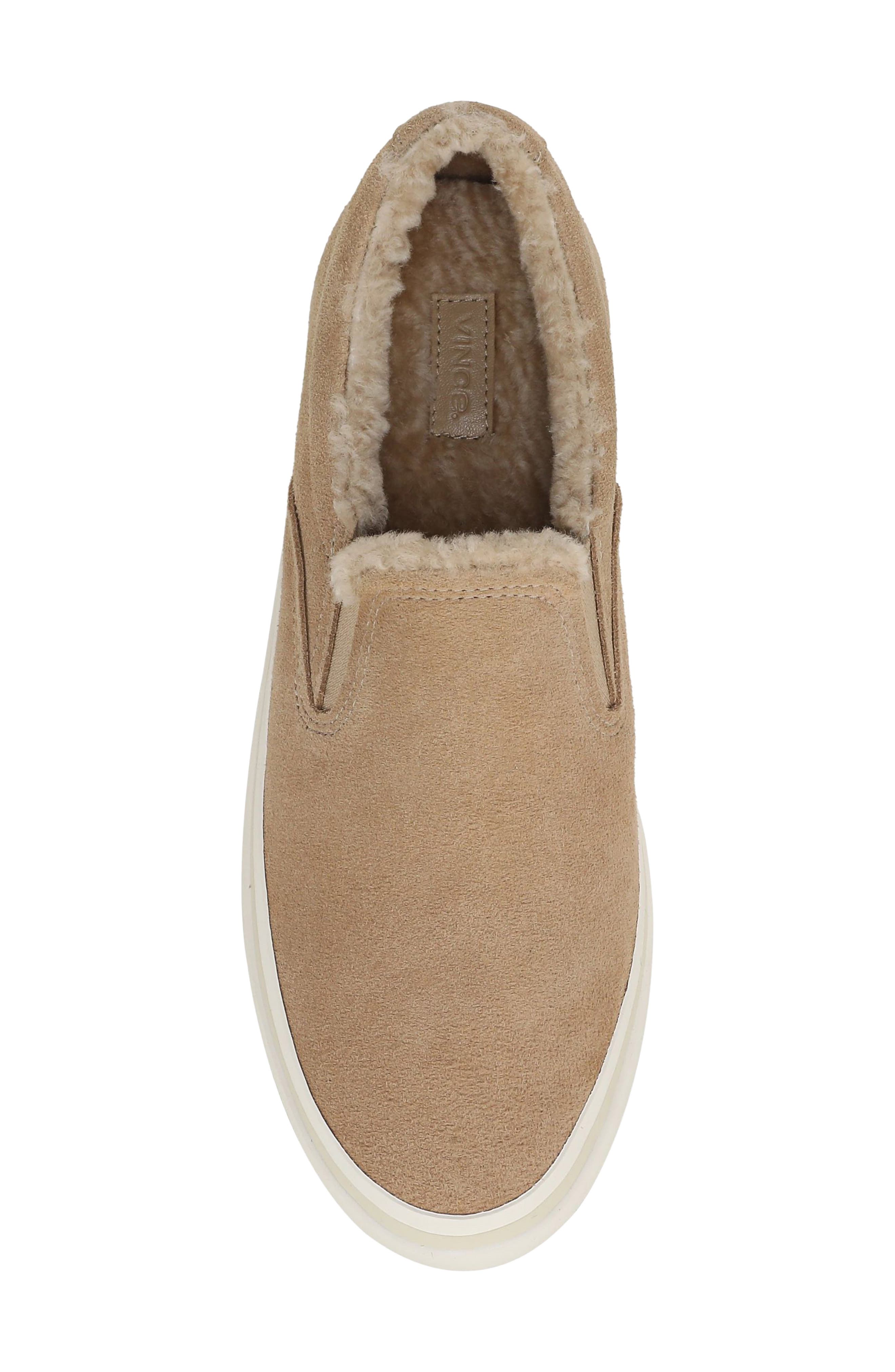 Blair Genuine Shearling Trim Slip-On Sneaker, Alternate, color, TUSCAN SAND LEATHER