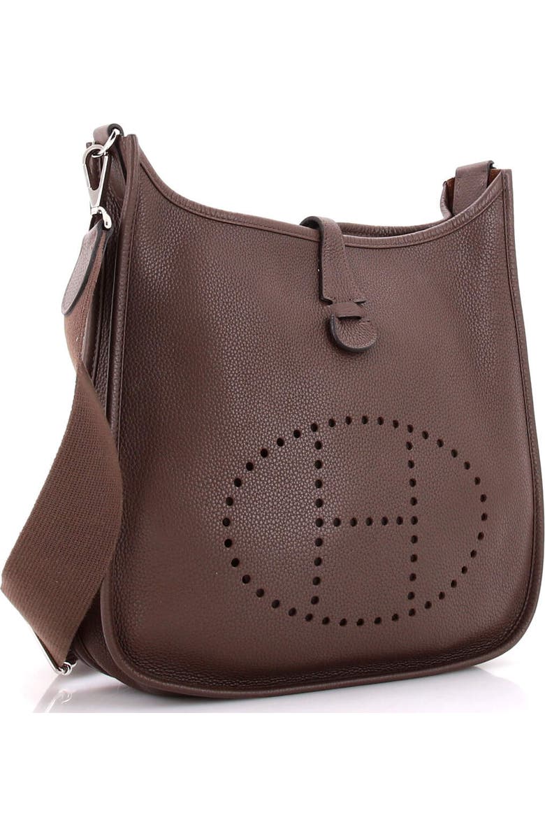 Pre-Owned Hermes Evelyne Bag Gen III Clemence PM, Alternate, color, Chocolat