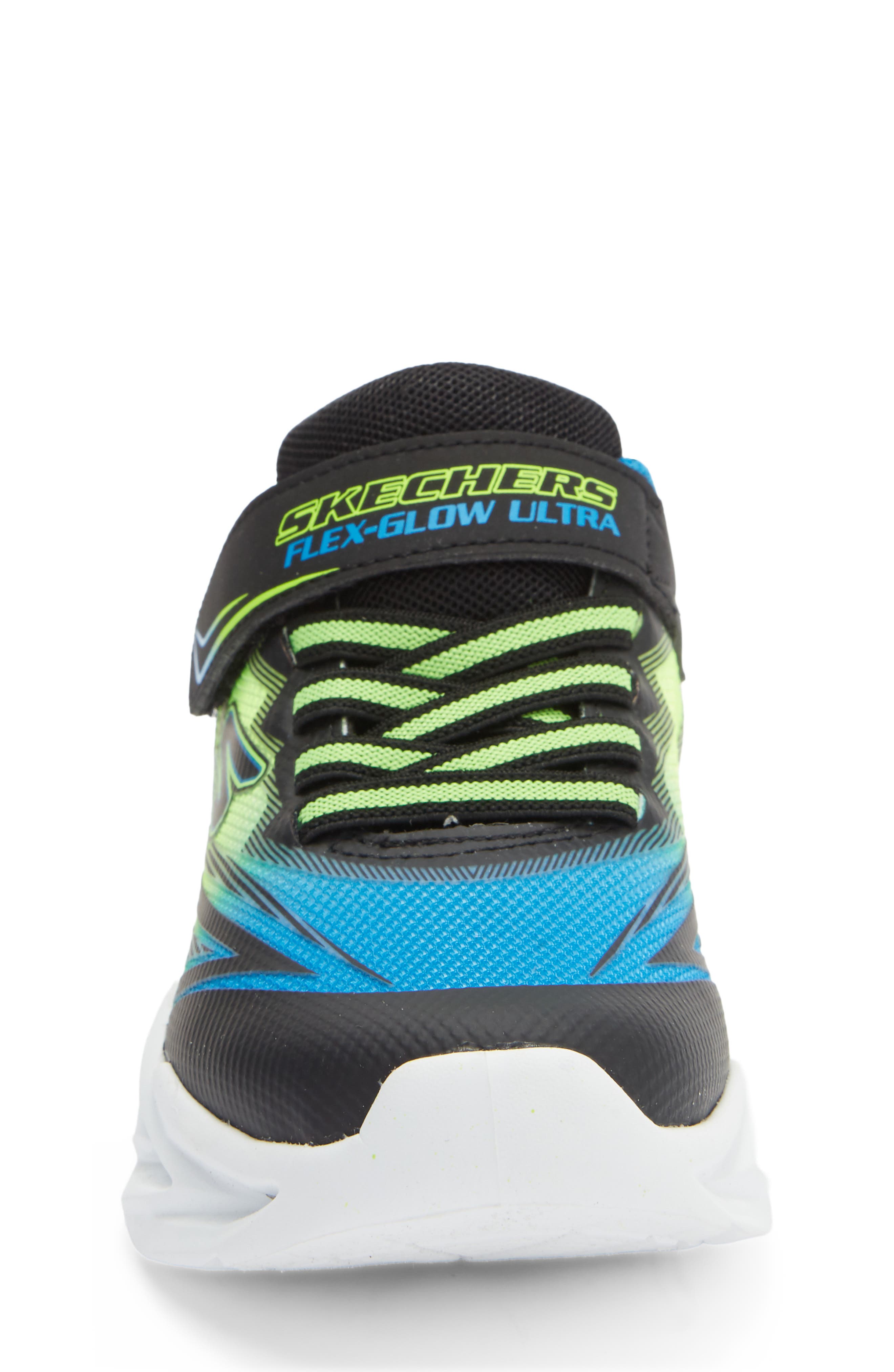 SKECHERS Kids' S-Lights<sup>®</sup> Flex-Glow Ultra Sneaker, Alternate, color, Black/ Blue/ Lime