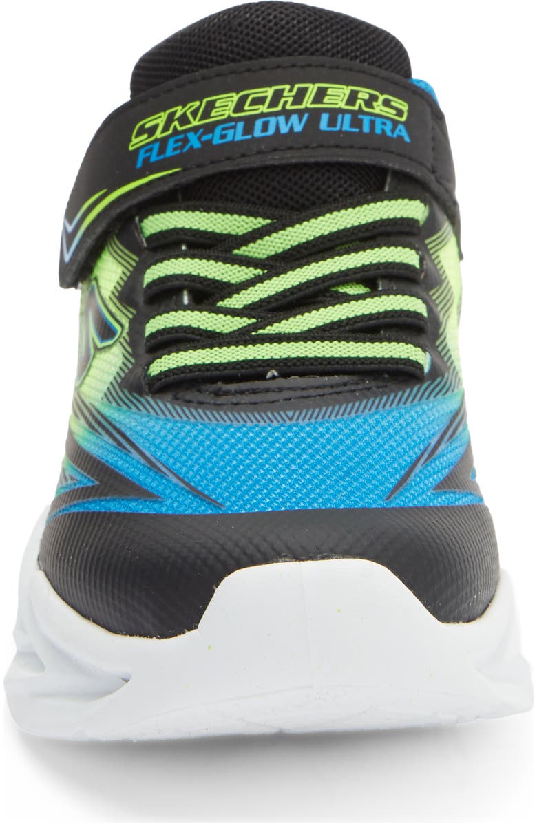 SKECHERS Kids' S-Lights<sup>®</sup> Flex-Glow Ultra Sneaker, Alternate, color, Black/ Blue/ Lime
