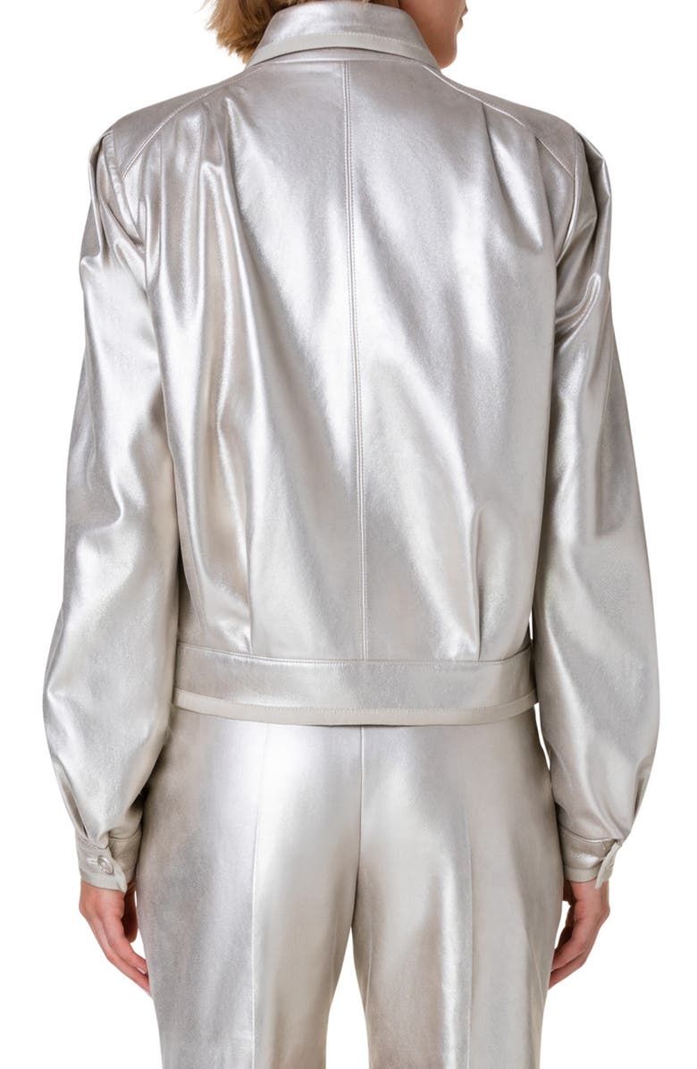 Akris Monica Pearlized Suede Jacket, Alternate, color,