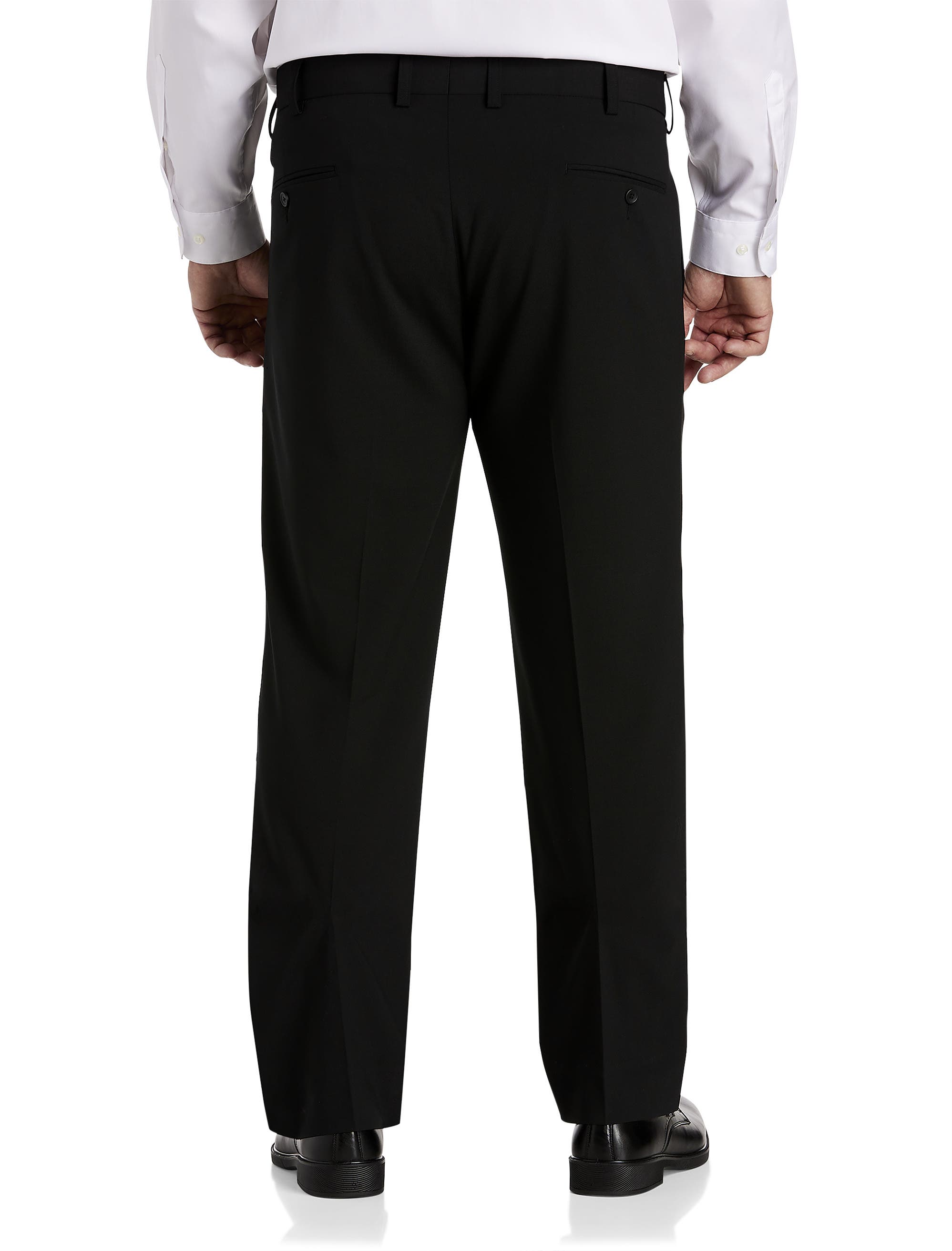 Oak Hill by DXL Men's Big and Tall Waist-Relaxer Pleated Suit Pants Charcoal 58 x 30