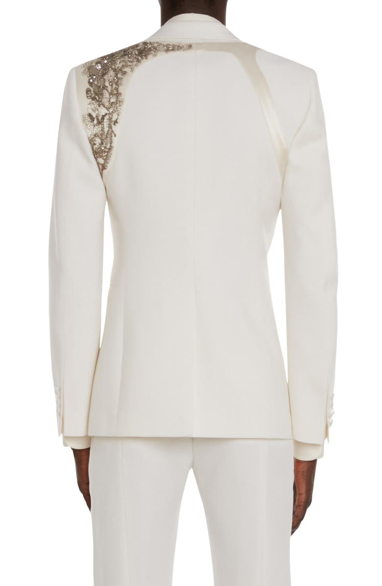 McQueen Alexander McQueen Beaded Harness Wool Tuxedo Jacket, Alternate, color,