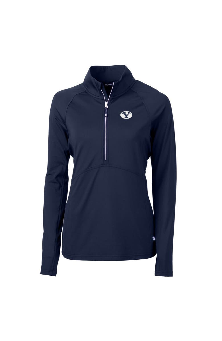 Cutter & Buck Women's Cutter & Buck Navy BYU Cougars Adapt Eco Knit Half-Zip Pullover Jacket, Main, color, Navy