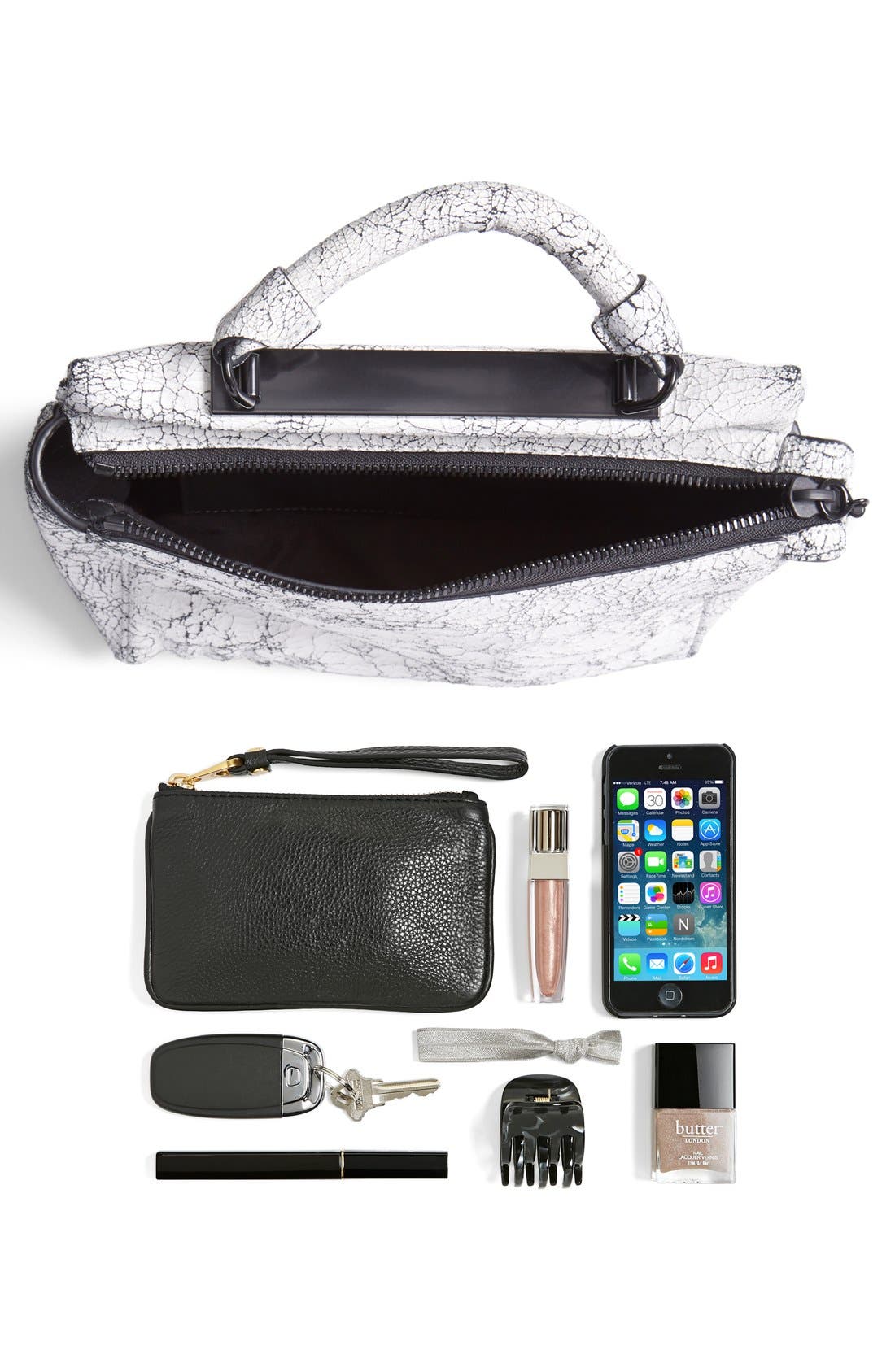 'Small Ryder' Satchel, Alternate, color, BLACK/ WHITE