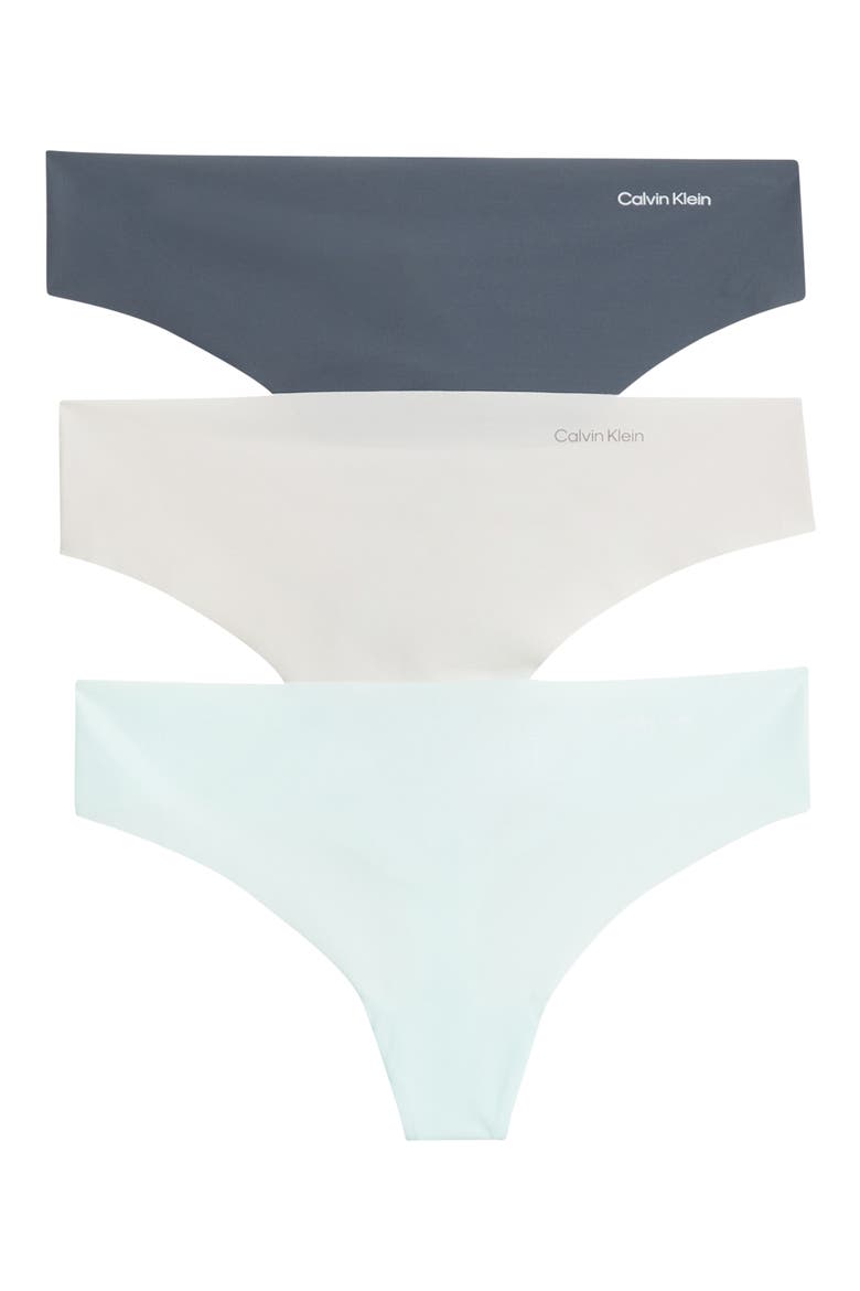 Invisibles 3-Pack Thongs, Main, color, WAK SHARK/WIND