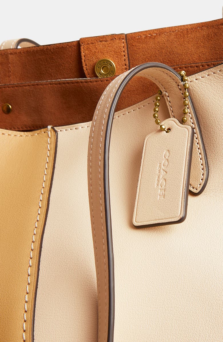 COACH North Colorblock Leather Tote, Alternate, color,