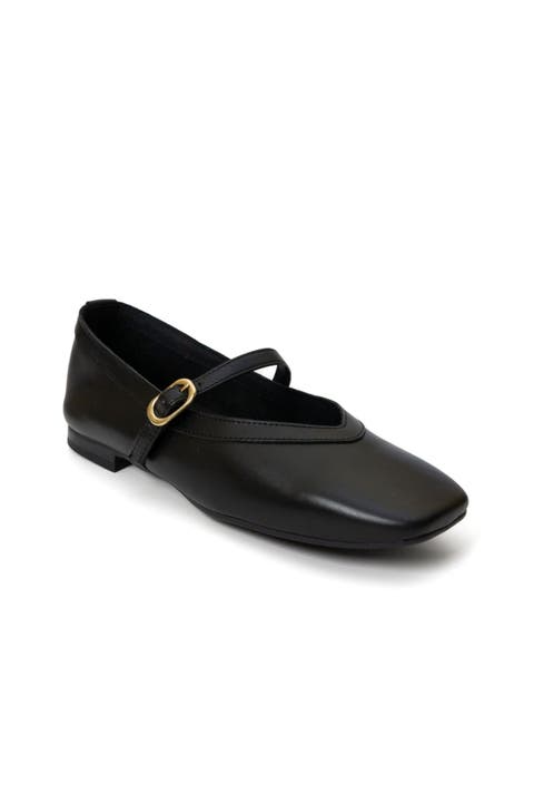 Greta Leather Mary Jane Flat