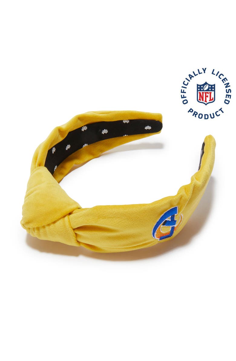 Lele Sadoughi La Rams Embroidered Knotted Headband, Main, color, Sol 700
