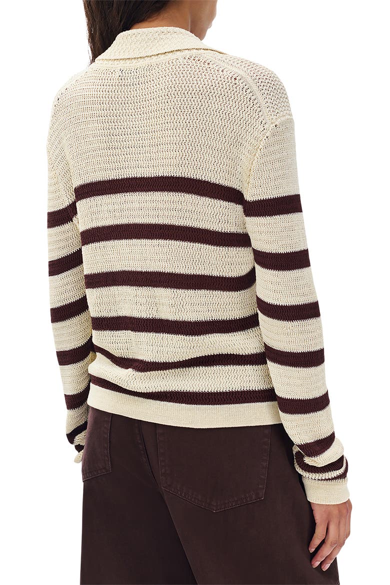 Costi Stripe Cotton Blend Cardigan, Alternate, color, IVORY MULTI