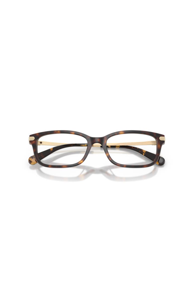 COACH 52mm Rectangle optical glasses, Alternate, color, Tortoise
