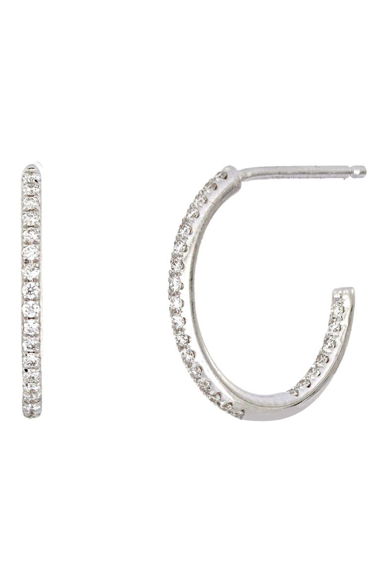 Diamond Inside Out Hoop Earrings (Nordstrom Exclusive), Main, color, 18KW