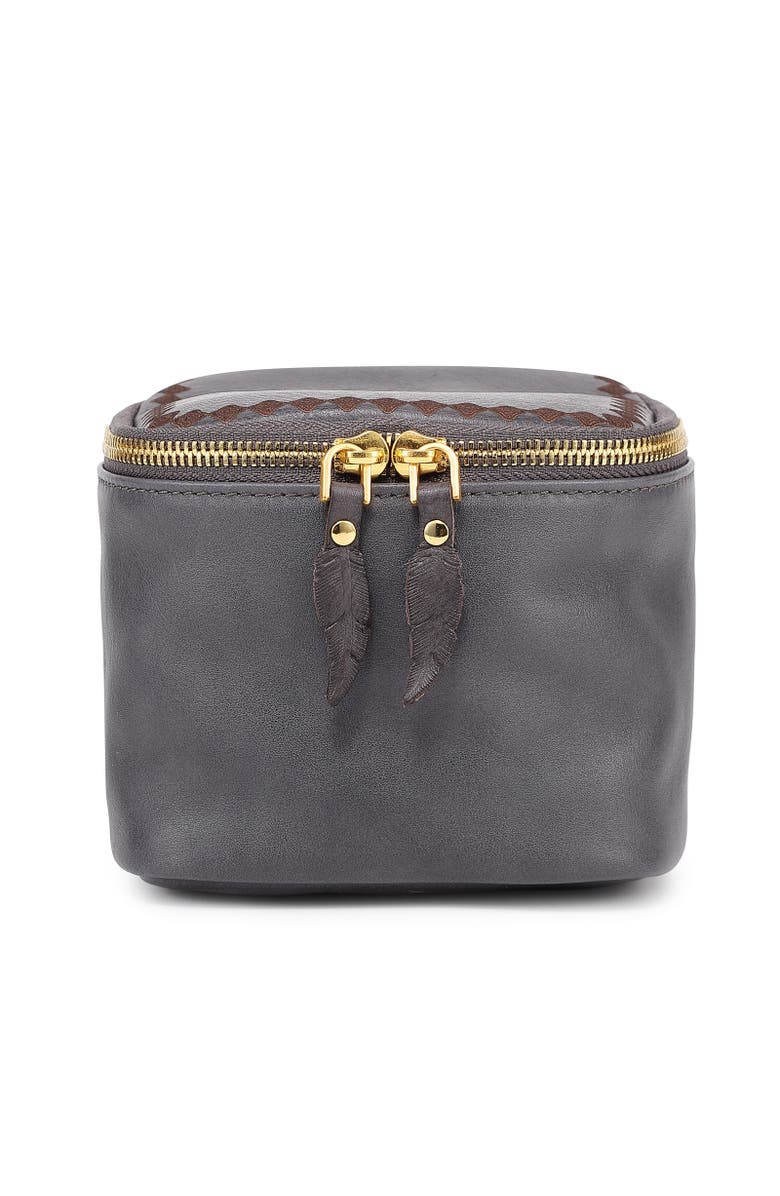 OLD TREND Celosia Genuine Leather Cube Jewelry Case, Alternate, color, Slate