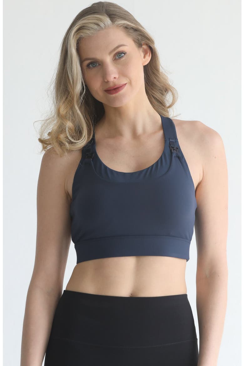 Venice High Impact Full Coverage Nursing Sports Bra, Main, color, Navy