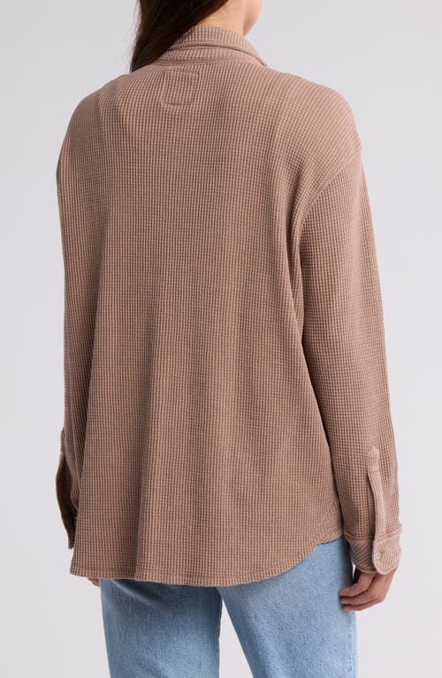 C&c California C & C California Sky Washed Waffle Knit Shacket In Stucco