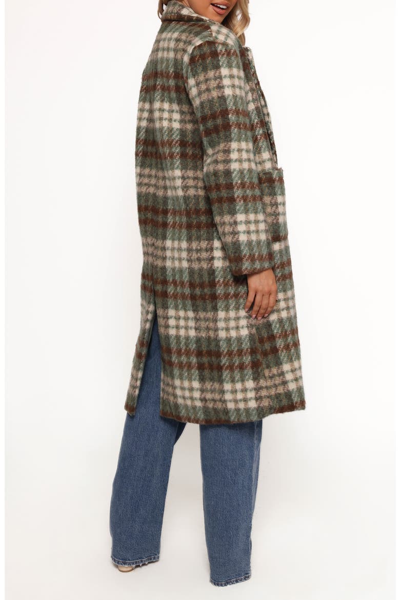 Anika Plaid Coat, Alternate, color, GREEN/ BROWN