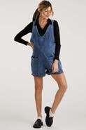 PinkBlush Denim Scoop Neck Short Overall
