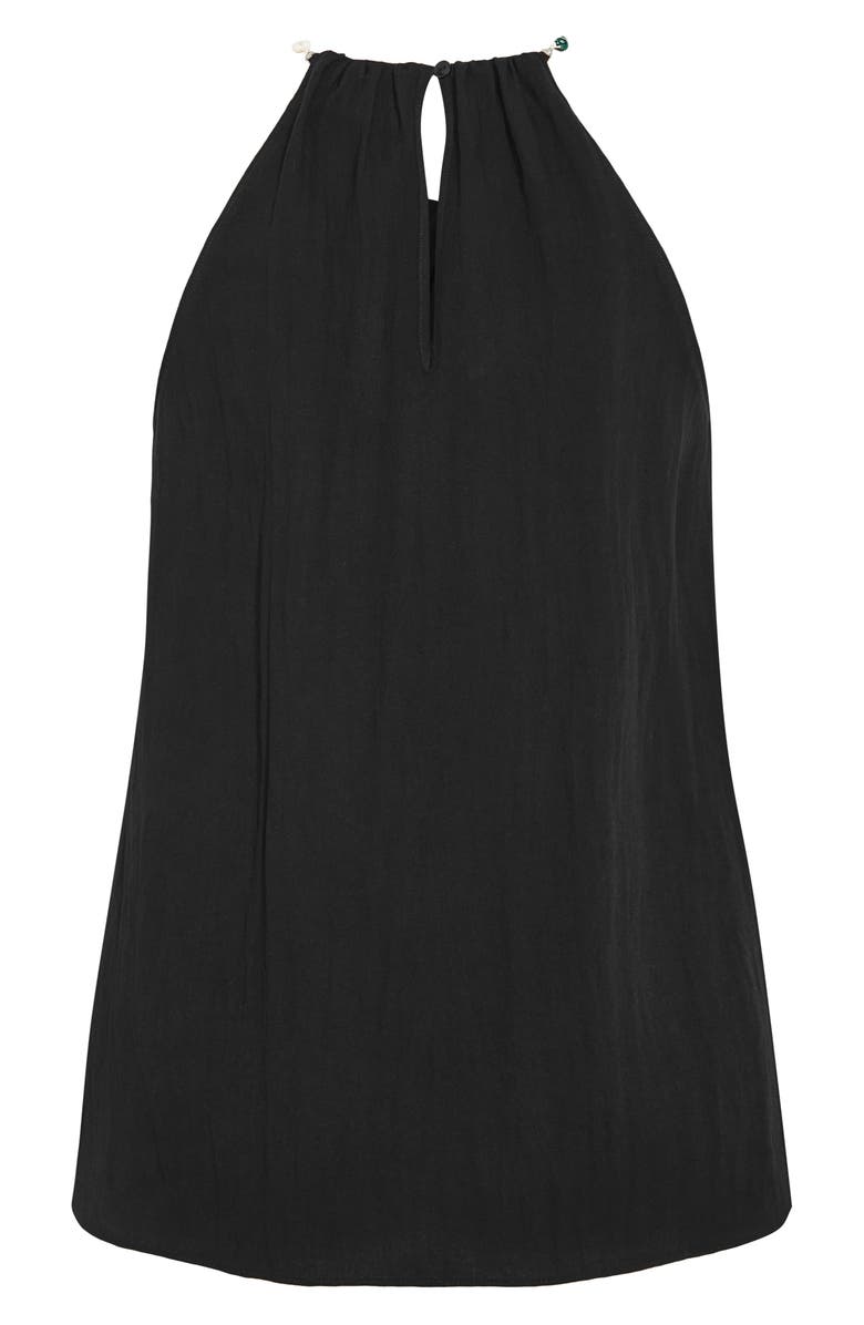 City Chic Island Beaded Halter Neck Top, Alternate, color, Black