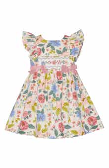 Bows Smocked Floral Print Dress