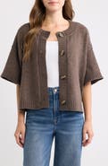 CITY BLUES Broome Short Sleeve Crop Cardigan