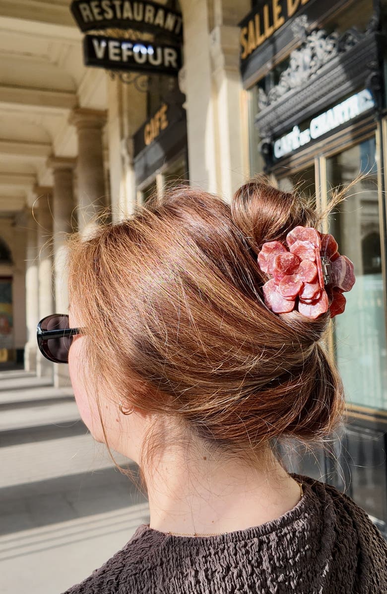 Solar Eclipse Origami Gardenia Claw Clip, Alternate, color, Rose Purple