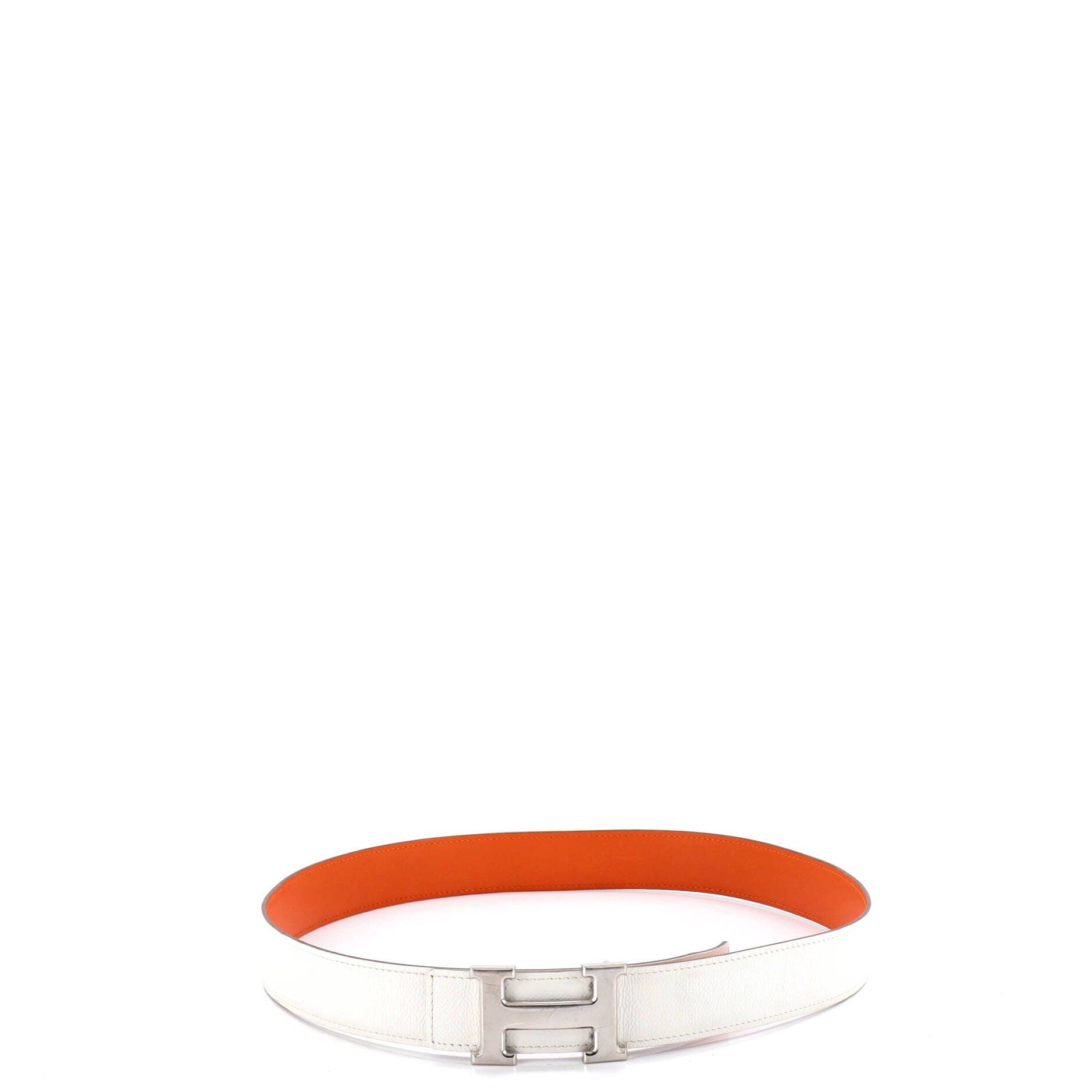 Pre-Owned Hermes Constance Reversible Belt Leather Medium, Alternate, color, White
