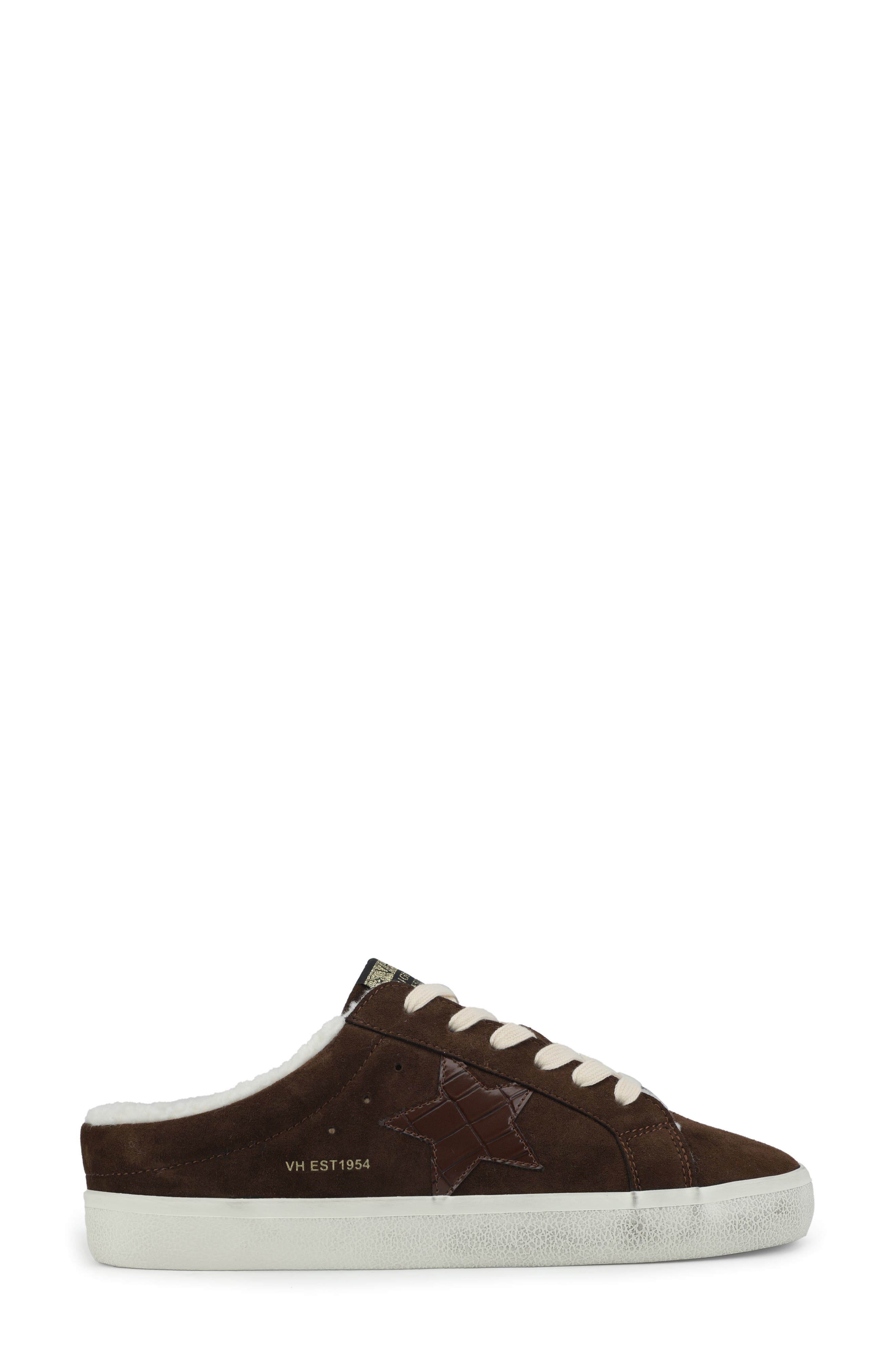 Faux Shearling Lined Mule Sneaker, Alternate, color, BROWN