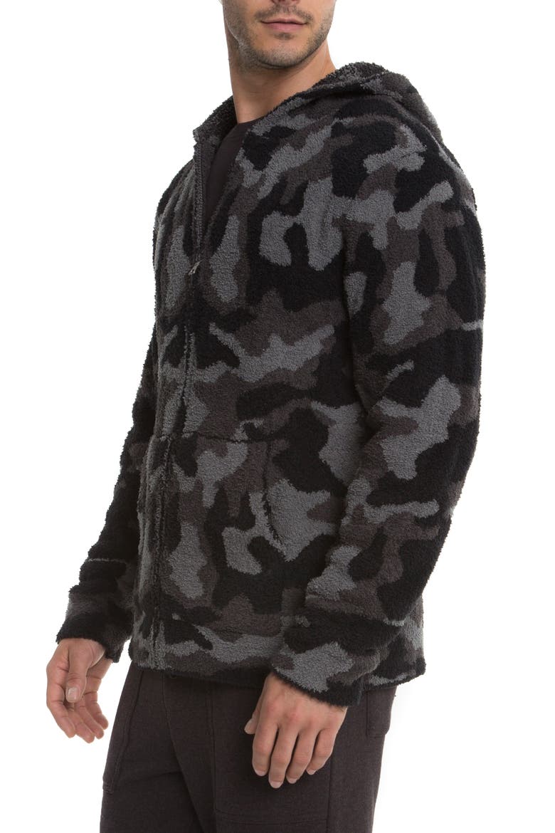 Barefoot Dreams Camo Zip Hoodie, Alternate, color, CARBON MULTI
