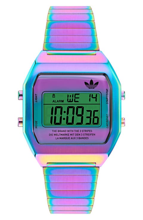 AO Street Iridescent Digital Silicone Strap Watch