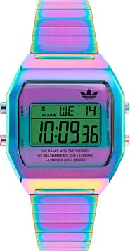 adidas AO Street Iridescent Digital Silicone Strap Watch