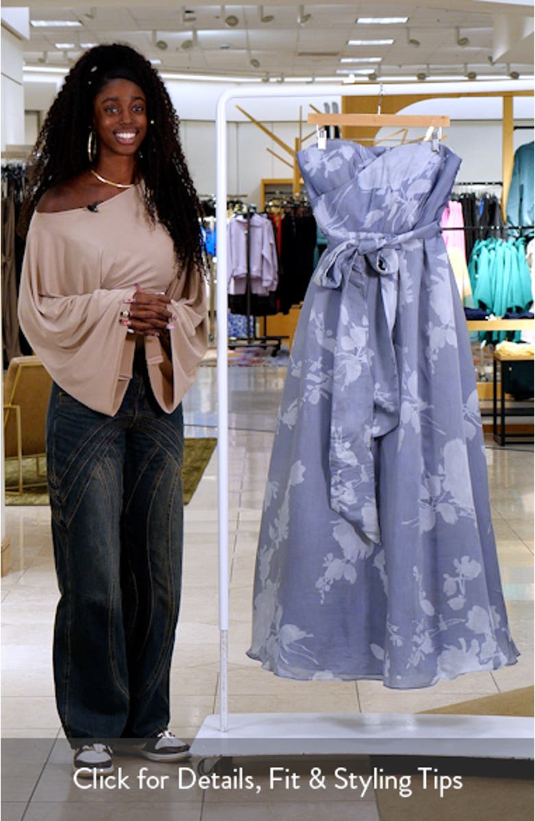 Floral Strapless Fit & Flare Gown, sales video thumbnail