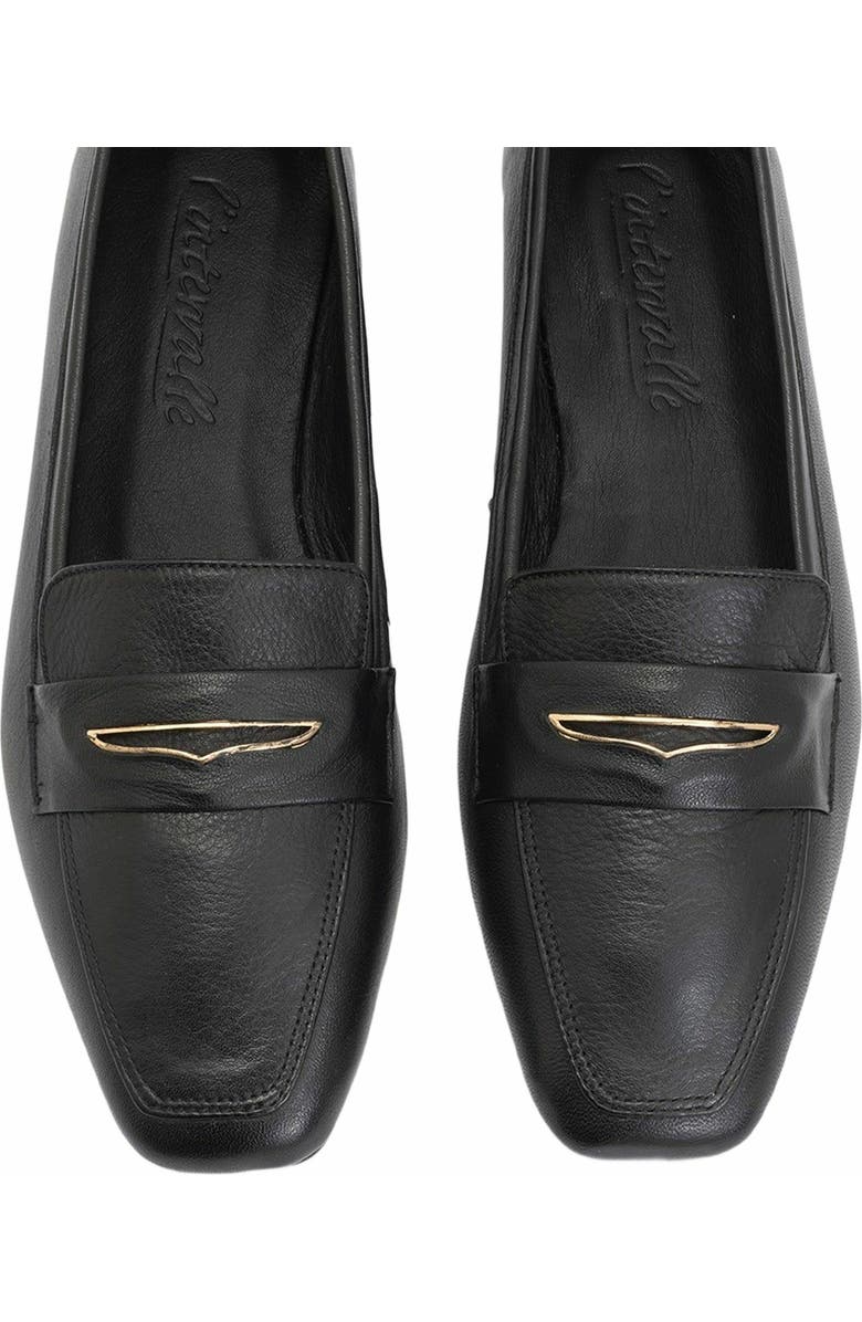 Forever & Always Shoes Iridessa Leather Flat Loafers, Alternate, color, Black Leather