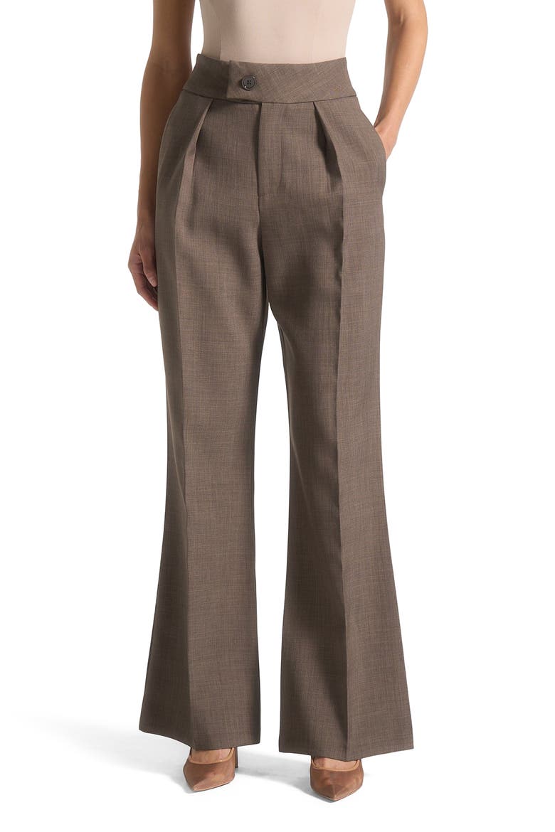 Elsa High Waisted Tailored Trousers, Alternate, color, Dark Taupe
