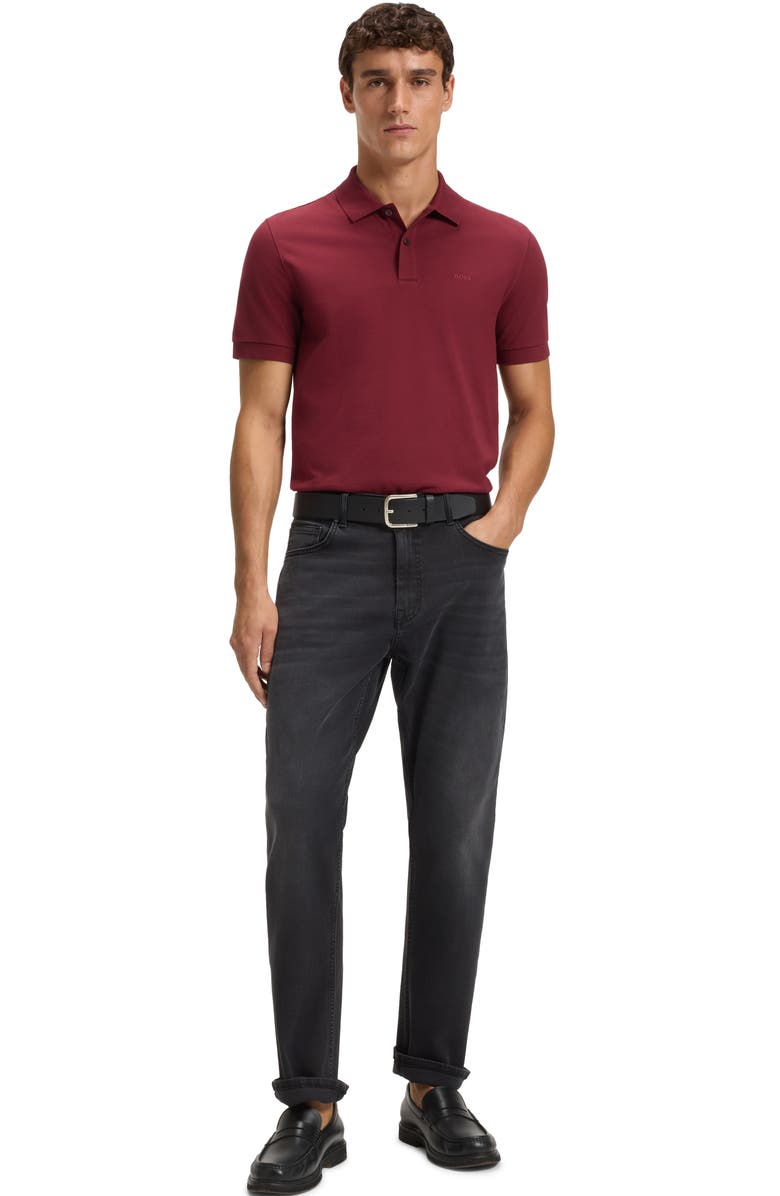 BOSS Pallas Cotton Piqué Polo, Alternate, color, Dark Red